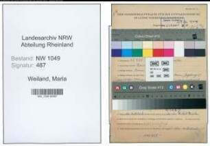 Entnazifizierung Maria Weiland , geb. 25.07.1901 ()
