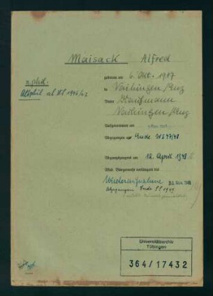 Alfred Maisack (1917-2006)