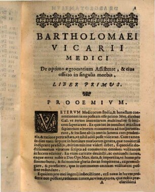 De aegrotantium optimo assistente, eiusque officio in singulis morbis : libri III