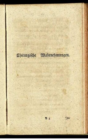 Chirurgische Wahrnehmungen