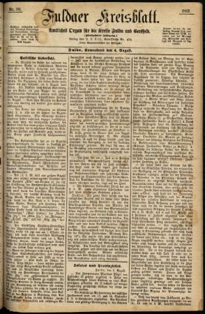 Ausgabe vom Samstag, den 04. August 1883.