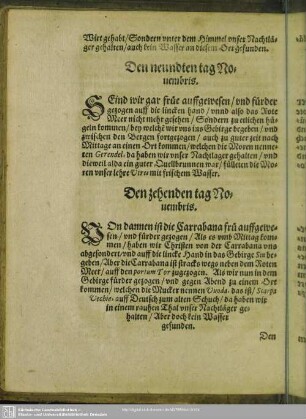 Den neundten tag Novembris. - Den dreizehenden tag Novembris