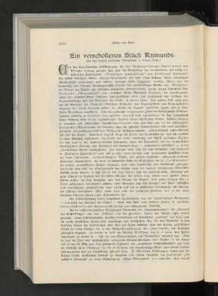 Ein verschollenes Stück Raimunds