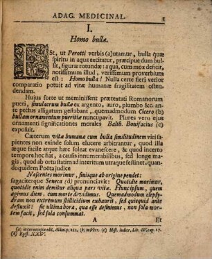 Adagia quaedam medicinalia doctrinae promiscuae discursibus illustrata