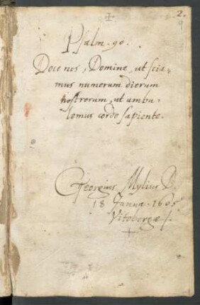 Georg Mylius, Wittenberg 18.1.1605