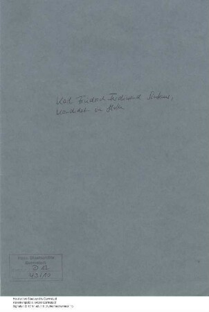 Sintenis, Karl Friedrich Ferdinand, Kandidat in Halle