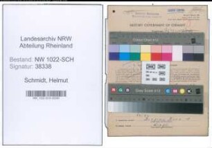 Entnazifizierung Helmut Schmidt , geb. 06.04.1902 (Bahnbeamter)