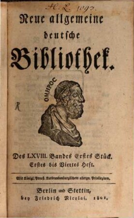 Neue allgemeine deutsche Bibliothek. 68. 1801