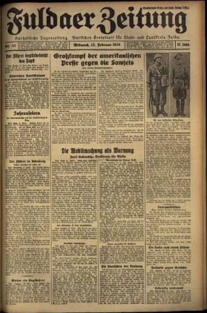 Erste Ausgabe vom Mittwoch, den 13. Februar 1935.