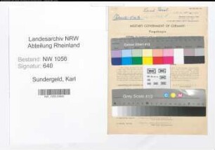 Entnazifizierung Karl Sundergeld , geb. 31.05.1896 (Beamter)
