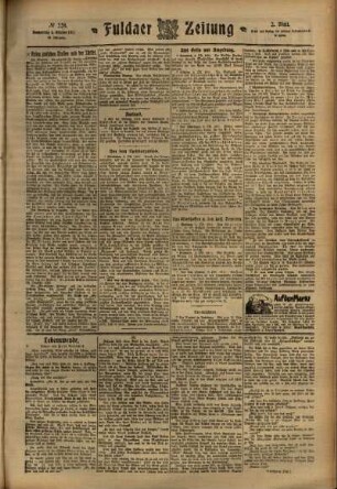 Zweite Ausgabe vom Donnerstag, den 05. Oktober 1911.