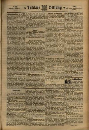 Zweite Ausgabe vom Donnerstag, den 05. Oktober 1911.