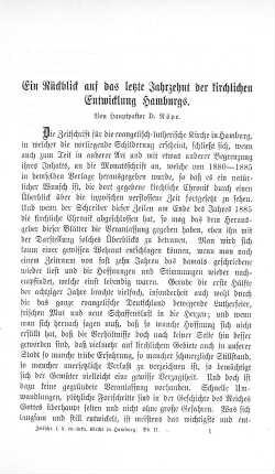 Ein Rückblick auf das letzte Jahrzehnt der kirchlichen Entwicklung Hamburgs.