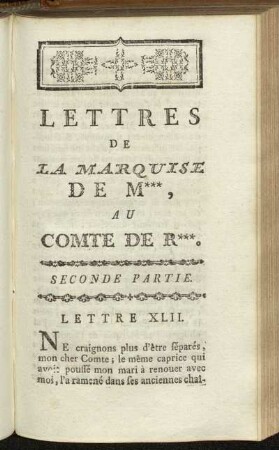 Lettre XLII. - Lettre XLVI.