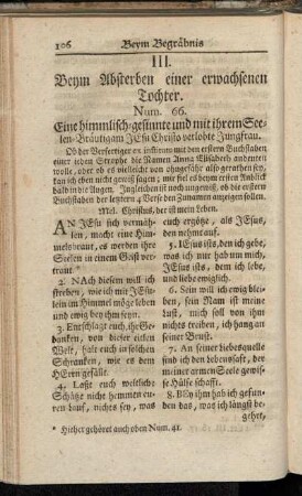 III. Beym Absterben einer erwachsenen Tochter.