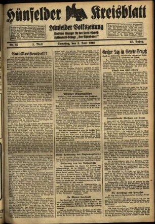 Zweite Ausgabe vom Samstag, den 03. Juni 1933.