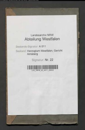 Testament Anna Maria Schandelle gen. Luerwald, Arnsberg