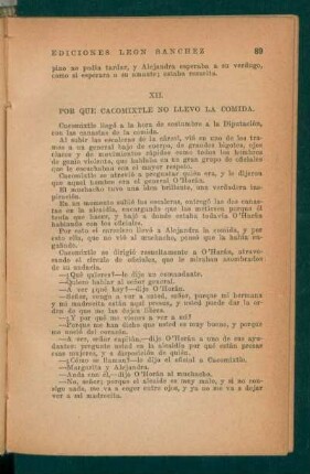 XII. - Por qué Cacomixtle no llevó la comida.