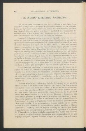 "El mundo literario americano"