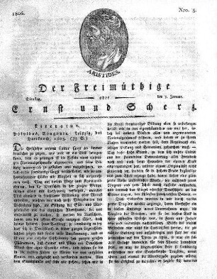 Nro. 5, Dienstag, den 7. Januar 1806