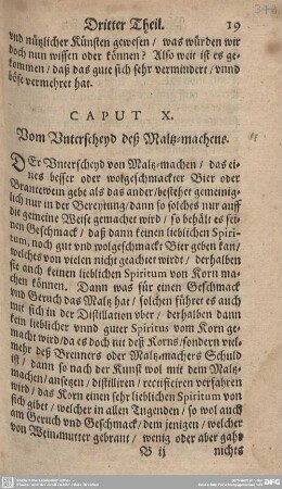 CAPUT X. Vom Unterscheyd deß Maltz-machens.