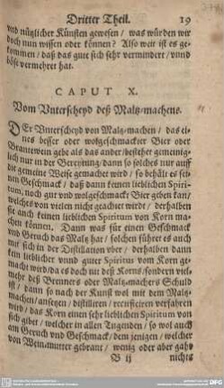 CAPUT X. Vom Unterscheyd deß Maltz-machens.