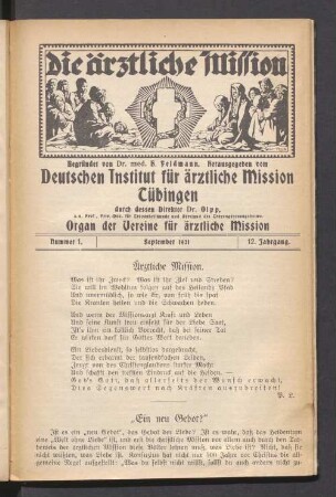Nummer 1. September 1921. 12. Jahrgang