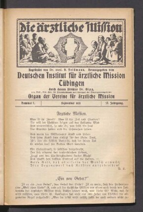 Nummer 1. September 1921. 12. Jahrgang