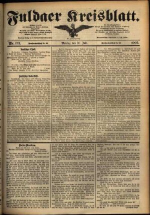 Ausgabe vom Montag, den 31. Juli 1905.
