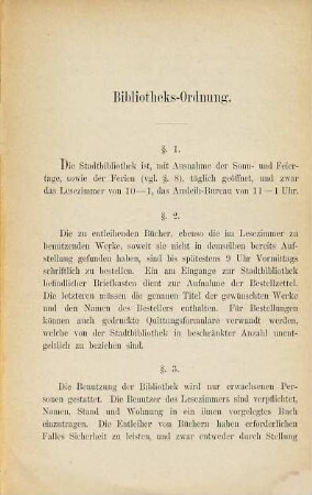 Bibliotheks-Ordnung : Stadtbibliothek in Köln