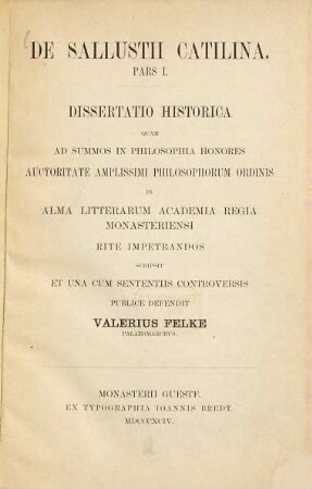 De Sallustii Catilina