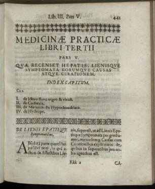Pars V. Quæ Recenset Hepatis, Lienisque Symptomata Eorumque Causas Atque Curationem.