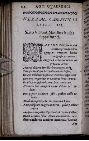 Hexam. Carminis Liber III.