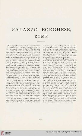 Palazzo Borghese, Rome [Text und Tafeln]