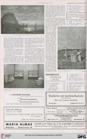 Nr. 50 (11. Dez. 1938), S. 2, 7: Preisberichte
