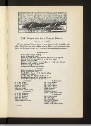 XVI. Ruhezeit hinter der 4. Armee in Flandern