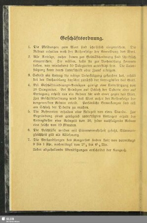 Geschäftsordnung
