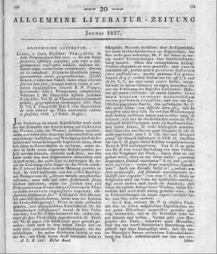 Thucydides: Thucydidis De Bello Peloponnesiaco Libri Octo. Ps. 1. Vol. 1-2. Ps. 2. Vol. 1. Leipzig: Fleischer 1825