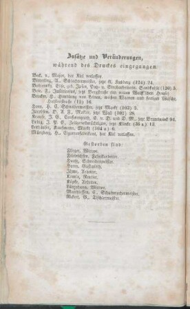 Zusätze und Veränderungen, während des Druckes eingegangen