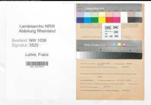 Entnazifizierung Franz Lohre , geb. 02.01.1905 (Bankbeamter)