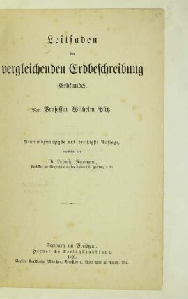Leitfaden der vergleichenden Erdbeschreibung : (Erdkunde)