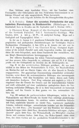 Ueber die neuesten Fortschritte der geologischen Forschungen in Nordamerika
