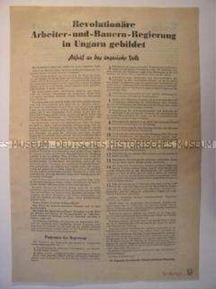 Sonderdruck der Regierung der DDR zur Niederschlagung des Aufstandes in Ungarn