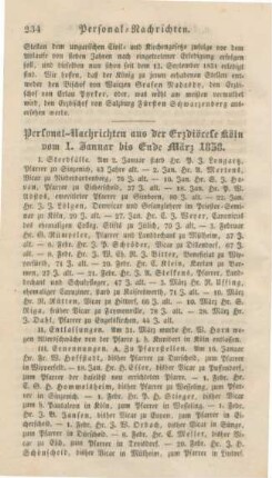 234-236 Personalnachrichten aus der Erzdiözese Köln
