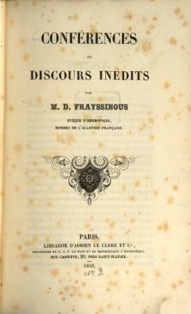 Conférences et discours inédits