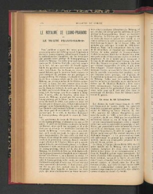 Le Royaume de Luang-Prabang et le Traité Franco-Siamios.