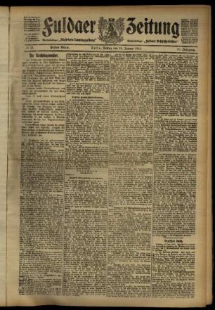 Erste Ausgabe vom Freitag, den 19. Januar 1912.