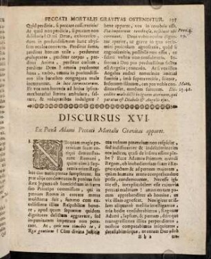 195-210, Discursus XVI. Ex Poena Adami Peccati Mortalis Gravitas apparet.