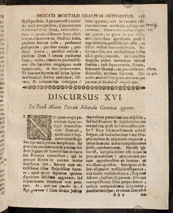 195-210, Discursus XVI. Ex Poena Adami Peccati Mortalis Gravitas apparet.