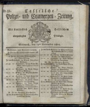 Nr. 91, Mittwoch den 14ten November. 1821